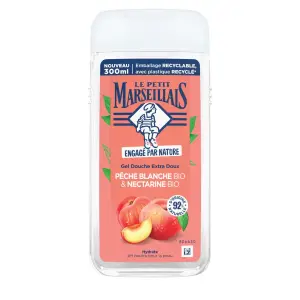 LE PETIT MARSEILLAIS Gel douche pêche blanche bio et nectarine bio 300ml