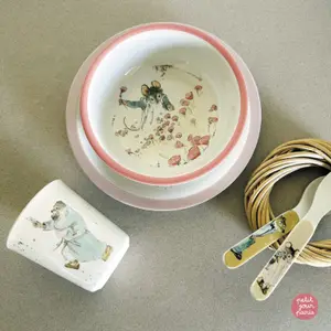 Coffret repas Ernest et Célestine rose (5 pièces)