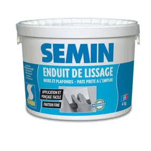 Enduit de lissage pâte prêt à l'emploi ultra blanc 4 kg