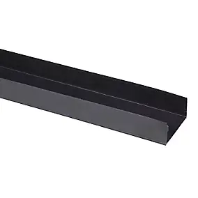 Montant en U en PVC Noir 3000 x 50 x 25 mm Semin