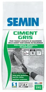 Ciment gris pour travaux de maçonnerie - sac de 5 kg