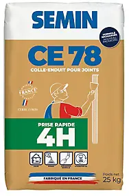 Colle enduit pour joint CE 78 rapide 4h Semin 25kg