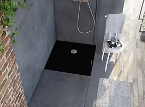 Receveur de douche 80 x 80 cm, noir, Allibert Karbon
