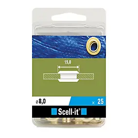 Œillet ø8 mm + outil de pose, 25 pièces