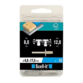 Rivet ø4.8 x 17.5 mm tête large charge max 300kg, 10 pièces