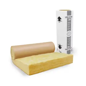 Laine de verre 100mm Mur 38 R:2,6 - 5,40m x 1,20m - Rouleau Kraft