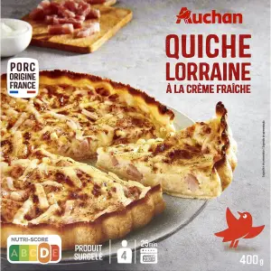 QUICHE LORRAINE À LA CRÈME FRAÎCHE SURGELÉE AUCHAN