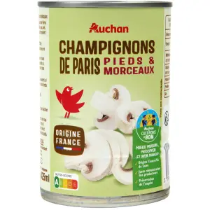 CHAMPIGNONS DE PARIS PIEDS ET MORCEAUX AUCHAN