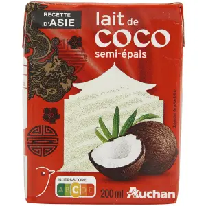 AUCHAN Lait de coco semi épais 20cl