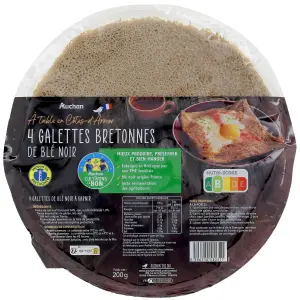 GALETTES DE BLÉ NOIR AUCHAN À TABLE EN FRANCE