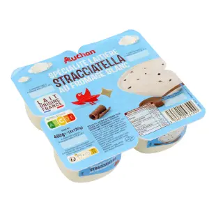 SPÉCIALITÉ LAITIÈRE STRACCIATELLA AU FROMAGE BLANC AUCHAN