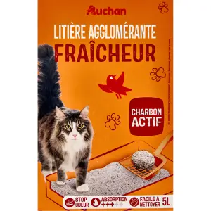 Litière minérale agglomérante pour chat