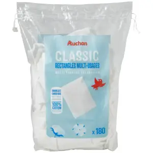 AUCHAN Classic Cotons rectangles multi-usages 180 cotons