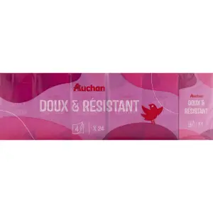 AUCHAN Mouchoirs confort 4 plis douceur et résistance 24 pièces
