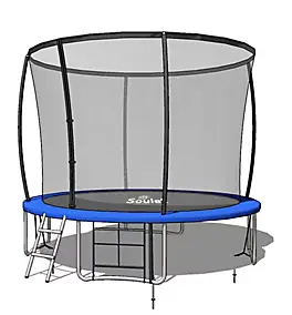 Trampoline de jardin rond Ø3,05 m avec filet de sécurité, échelle, rangement chaussures et bâche de protection, Soulet