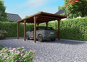 Carport bois toit plat Victor Cerland 16,5 m²