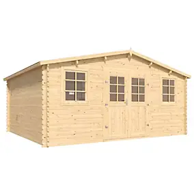 Abri de jardin Vallo Cerland en bois ép.28 mm surface totale 19m²