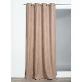Rideau thermique à oeillets uni Luna beige L.260 x l.140cm Rocle