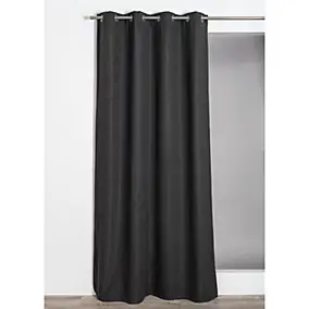 Rideau thermique à oeillets uni Luna gris anthracite L.260 x l.140cm Rocle