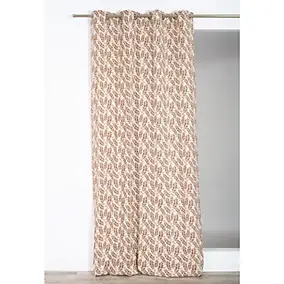 Rideau tamisant à œillets Gaia feuillage terracotta l.140 x H.260cm Rocle