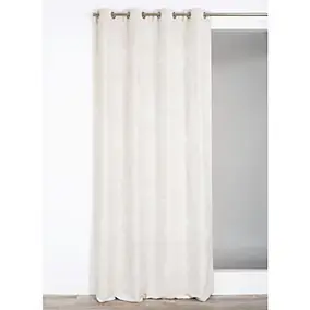Rideau tamisant à œillets effet jacquard Olbia beige l.140 x H.260cm Rocle