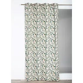 Rideau tamisant à œillets Palazzo feuillage vert l.140 x H.260cm Rocle