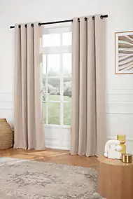 Rideau occultant thermique à oeillets uni Monndream Alan beige ficelle L.250 x l.140cm Rocle