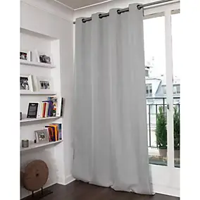 Rideau occultant à œillets gris L.260 x l.130cm, Rocle Mars