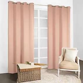 Rideau à œillets uni en gaze de coton rose l.130 x H.260 cm JBY Creation