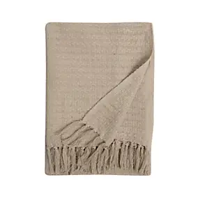 Plaid Firoza coton taupe L.160 x l.120 cm