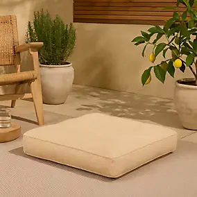 Coussin de sol Storm naturel L.50 x l.50 cm