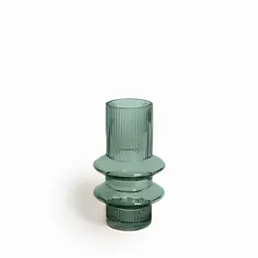 Vase verre Christy effet strié verre d'eau Ø12 x H.21,2cm JBY creation