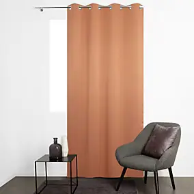 Rideau Eve occultant JBY Creation l.135 x H.240cm uni orange terracotta
