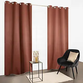 Rideau occultant à œillets uni Sky terracotta L.240 x L.135cm JBY Creation