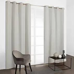 Rideau thermique à œillet beige l.135 x H.260 cm JBY Creation