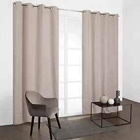 Rideau thermique à œillet beige taupe l.135 x H.260 cm JBY Creation