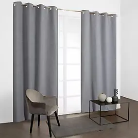 Rideau thermique à œillet gris l.135 x H.260 cm JBY Creation
