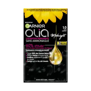 GARNIER Olia Coloration permanente sans ammoniaque 1.0 noir absolu 3 produits 1 kit