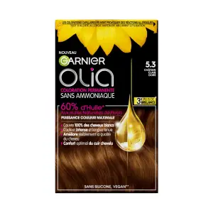 GARNIER Olia Coloration permanente sans ammoniaque 5.3 châtain clair doré 3 produits 1 kit