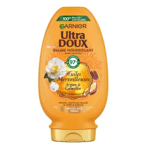 GARNIER ULTRA DOUX Après-shampooing baume nourrissant à huile d'argan et camélia cheveux secs ternes 200ml