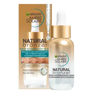 GARNIER Ambre Solaire Natural Bronzer Sérum autobronzant visage à l'acide hyaluronique et eau de coco 30ml