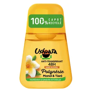 USHUAIA Déodorant bille anti-transpirant 48h femme Polynésie monoï & tiaré 50ml