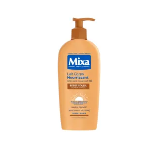 MIXA Lait corps nourrissant effet soleil peaux mates hâle doré progressif 24H huile d'abricot et glycérine corps et visage 250ml