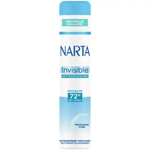 NARTA Invisible Déodorant spray anti-traces blanches fraicheur pure 200ml