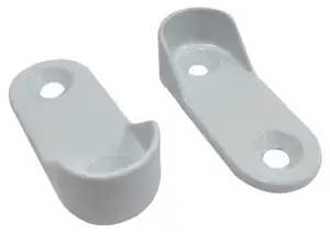 2 Supports penderie mur ovale 30 x 15 mm blanc