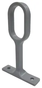 Support fixe pour barre de penderie ovale en gris - 30 x 15 mm