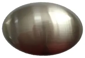 Bouton ovale en zamak nickelé 32 mm