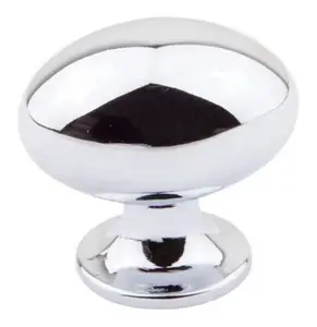 Bouton ovale en acier chromé