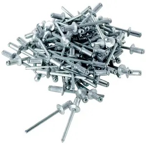 Lot de 50 rivets à tête plate en aluminium et acier 4,8 x 14 mm