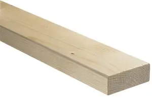 Traverse en bois d'épicéa séché, section 55x25 mm L. 2,50 m.